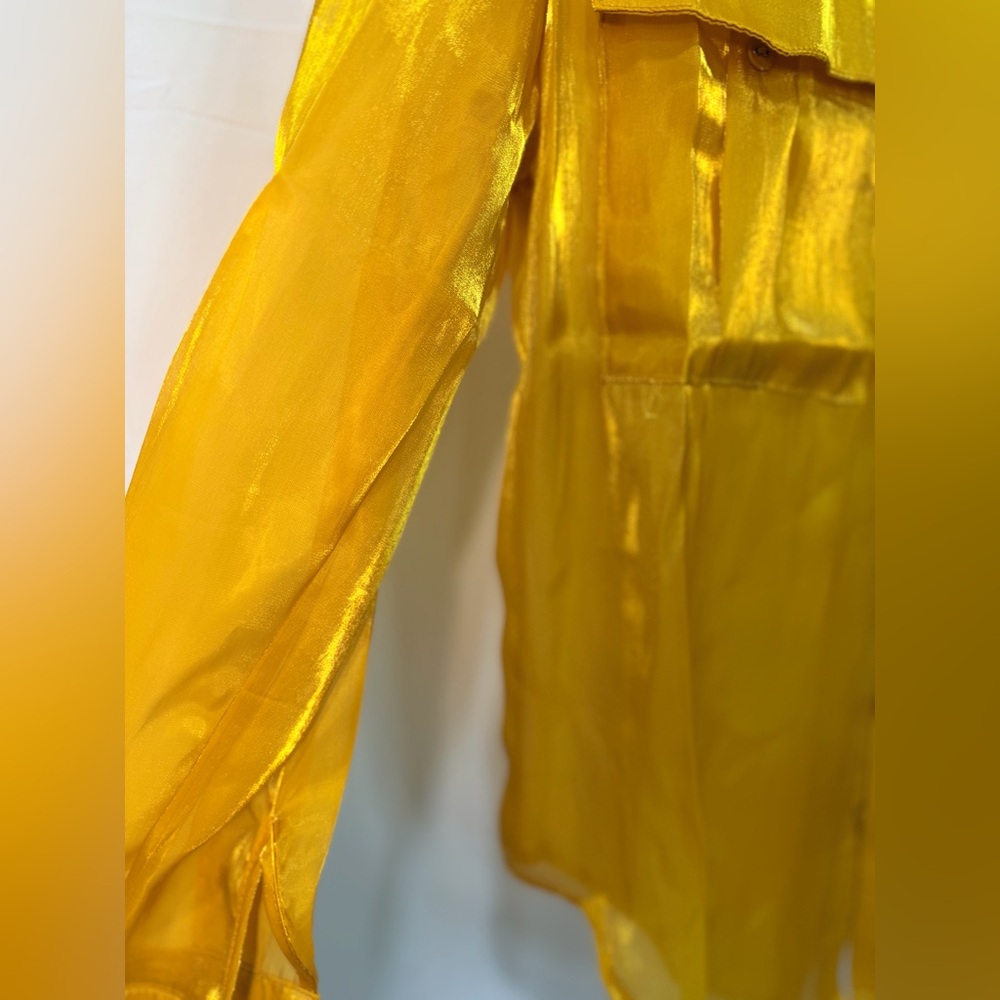 Audette, anthropology mustard Sheer Blouse - Picture 4 of 6